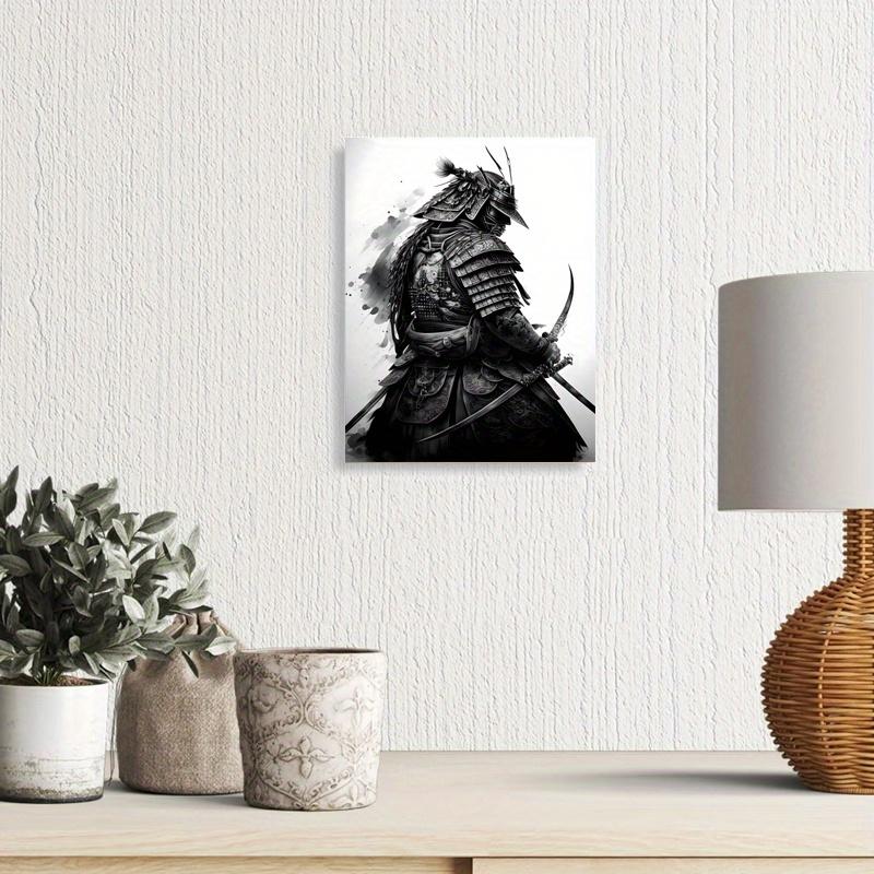 Framed Art Canvas Poster Japanese Samurai Sword Dagger Painting Wall Decoration Home and Dormitory Decoration with Frame
