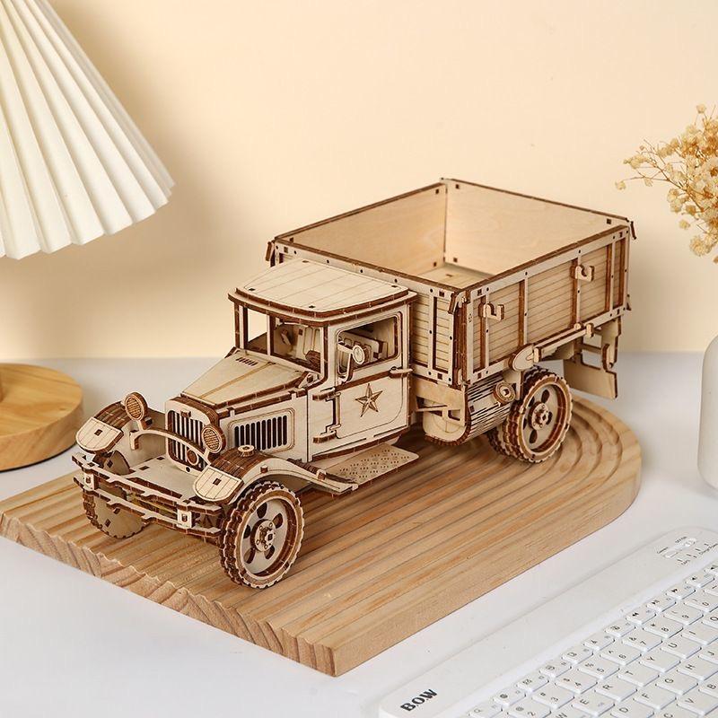 

Build Your Own Truck 3D Wooden Puzzle Model Kit - A Fun and Educational DIY Gift белый