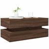 Coffee Table with LED Lights Brown Oak Effect 90 X 50 X 40 Cm