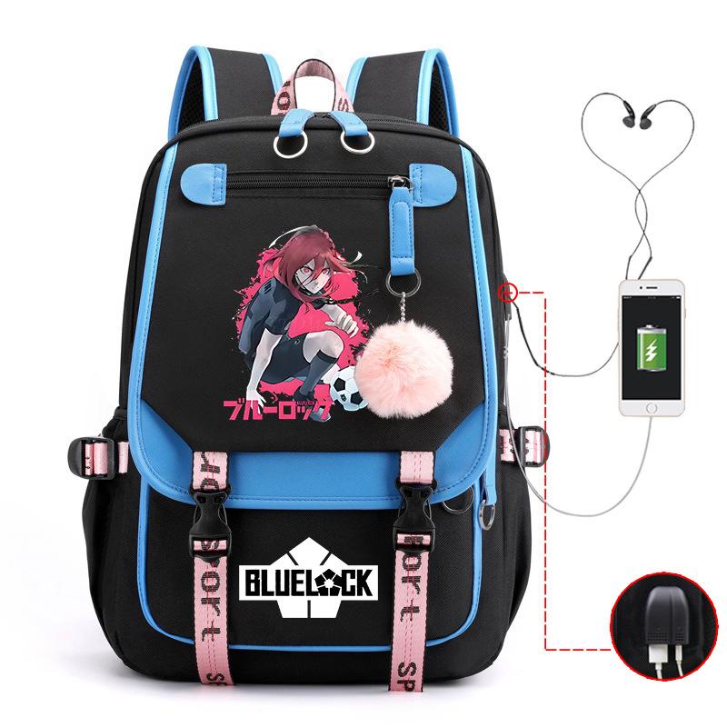 Anime Peripheral Teen Trend Backpack Multifunctional Usb Casual Student School Bag
