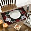 Jolly Christmas Linen Placemats - Stain-Proof, Heat-Resistant Holiday Table Decor
