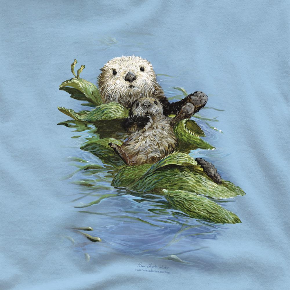 Wild Wings Unisex Adult Wildlife Kelp Cradle Otters T-Shirt