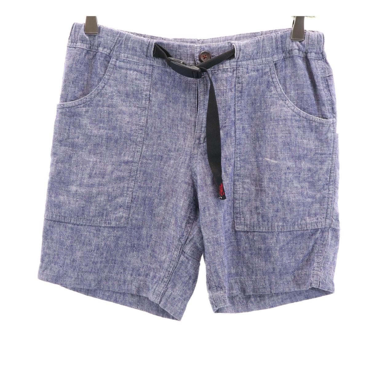 

Gramicci Linen Blend Chambray Shorts S Navy Outdoors Women Used