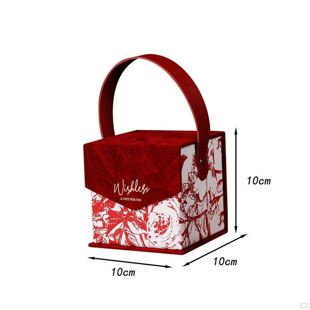 Wedding Candy Box Bridesmaid Gift Elegant Goodies Bag Portable Supplies with Handle for