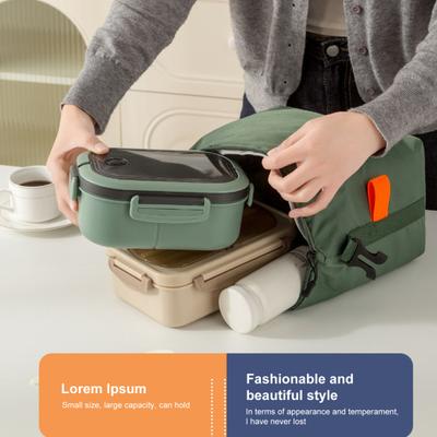 Bolsa para Fiambrera Cierre de Cremallera Gran Capacidad Impermeable Fácil de Limpiar Ligera Portátil Bolsa Bento Bolsa Aislante