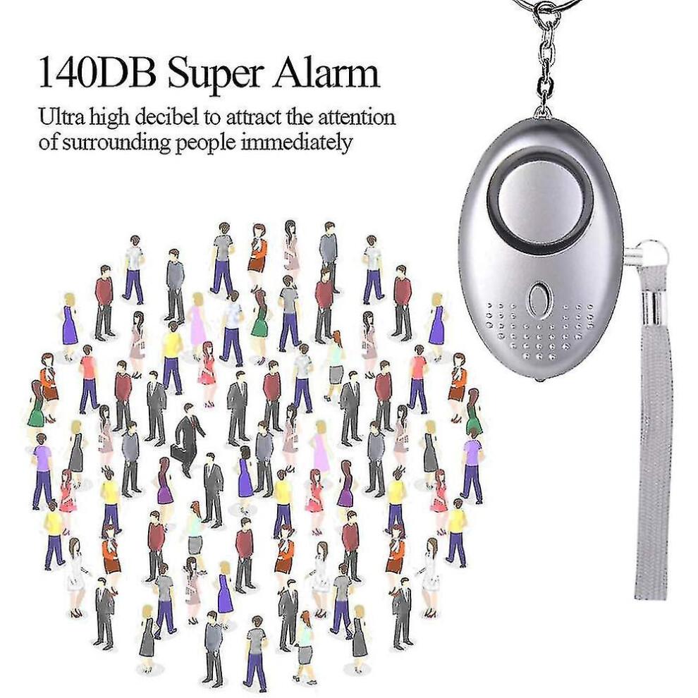 Lot de 5 Porte-clés Alarme de Sécurité Personnelle 140 dB avec Lumières LED