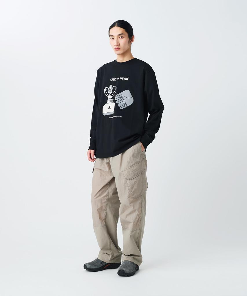 Enjoy Camping Long Sleeve Size M [Snow Peak] T-Shirt TS-26SU001 Long-sleeved T-shirt, Men's/Women's, BLACK,
