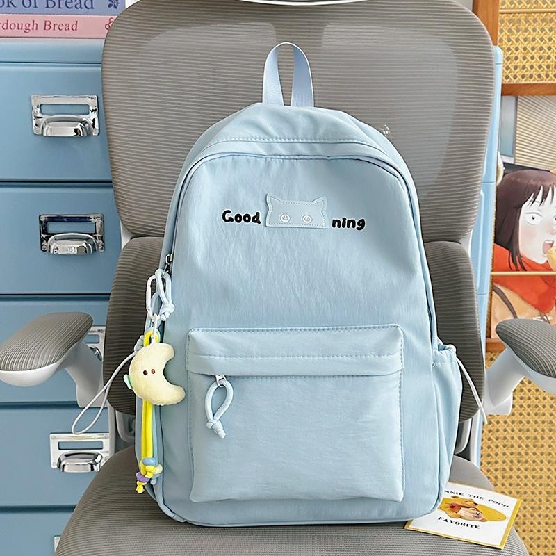 Schoolbag, Japanese-style INS fresh casual backpack, cute backpack for high school students, college students, high aesthetics, lightweight backpack