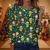 Women's Fashionable Casual Long Sleeve Crewneck Graphic Print Top for Everyday Wear