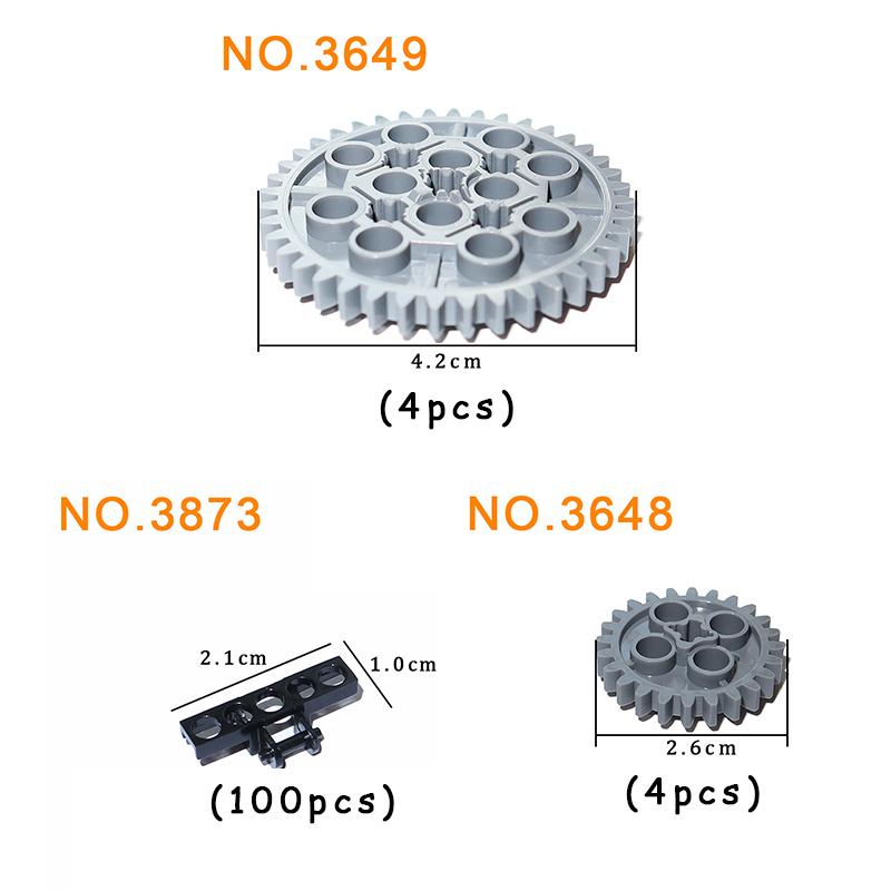 Link Chain Tank Belt Technical Parts Track Wheels Truck Car Gear Set Building Blocks MOC Bulk Brick Toys 3711 88323 57520 24375