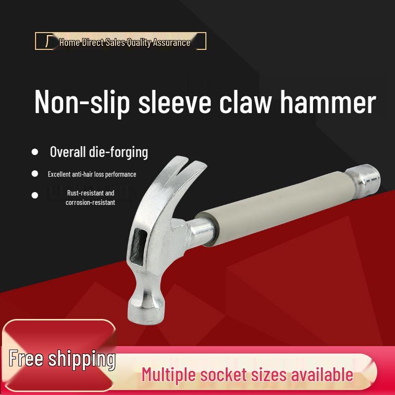 Multifunctional Claw Hammer with Sleeve for AC Installation and Woodworking Claw Hammer with 14 Socket Set