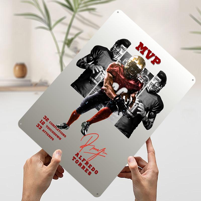 MVP Football Player Alfredo Torres Metal Poster Customized Wall Art Retro Vintage Tinplate Signs for Man Cave Mancave Decoration 20x30cm（7.8x11.8inch）