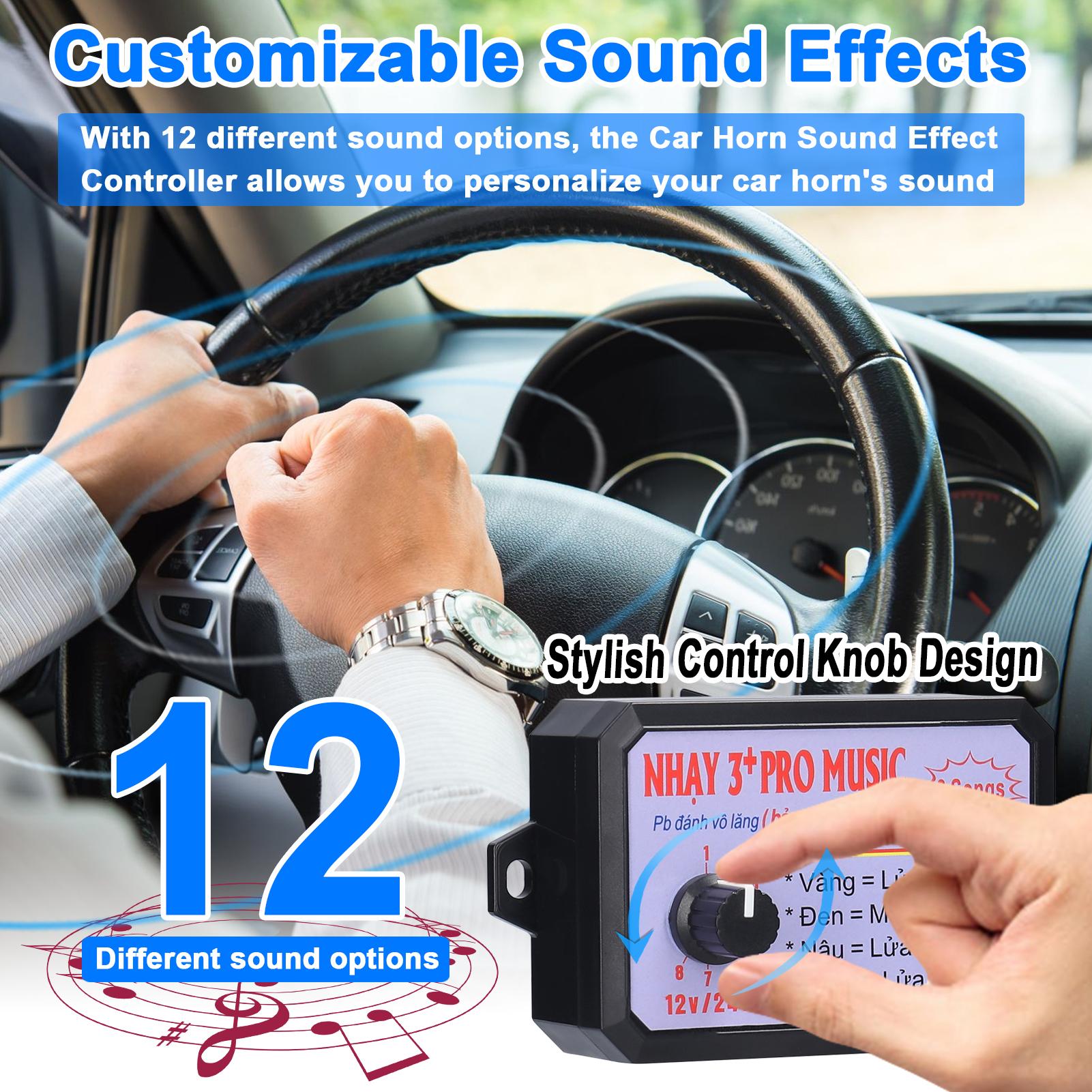 Car Horn Controller 12-Sound Train, Siren, Funny Noises (12V-24V