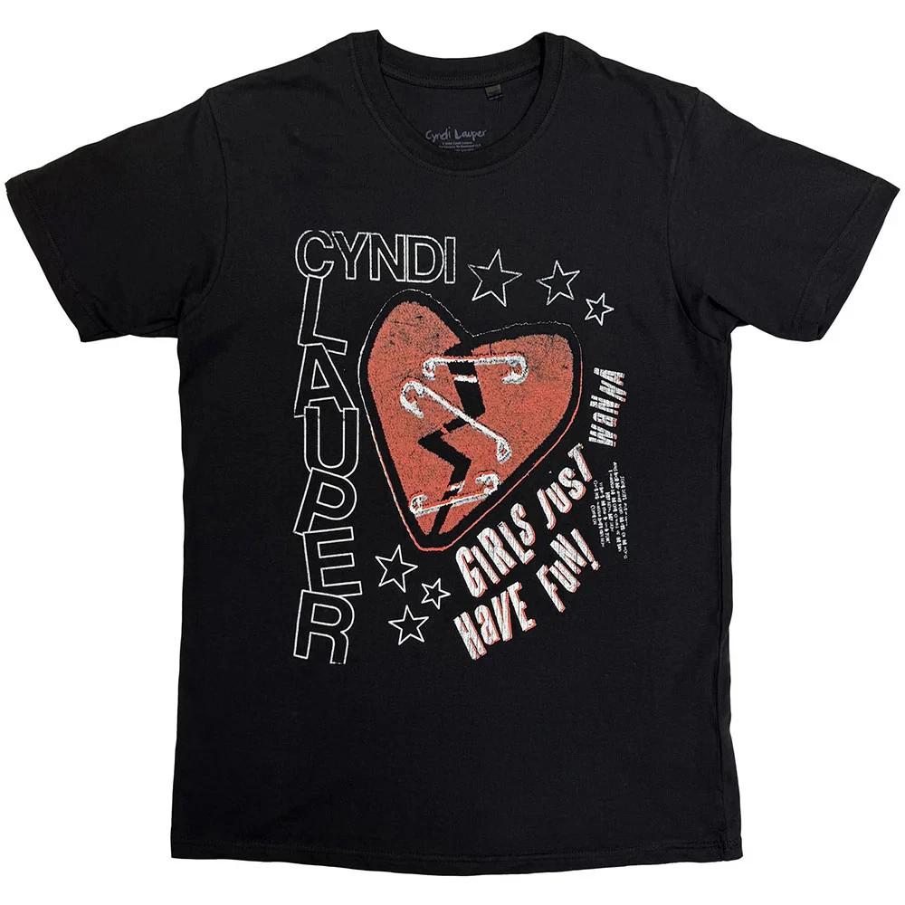 Cyndi Lauper T-Shirt: Heart (Black) OFFICIAL NEW 4XL