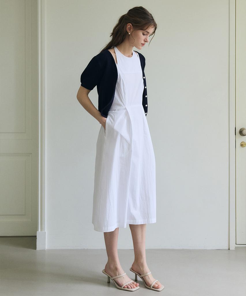 PAUL&ALICE Halter-Neck Midi Dress / White