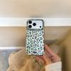 Mint Green Leopard Print Phone Case For iPhone 17 Pro 16 15 14 Pro Max with Wrist Strap Shockproof 16 17 15pro Protective Cover