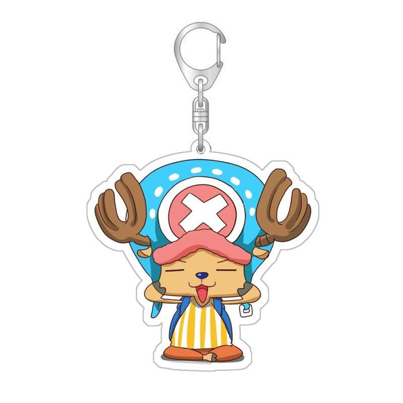 Acrylic Key Chain for One Piece Monkey D. Luffy Franky Trafalgar Law Bepo Nico Robin Acrylic Key Buckle Anime Peripheral Pendant