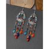 Beads Decor Tassel Drop Earrings