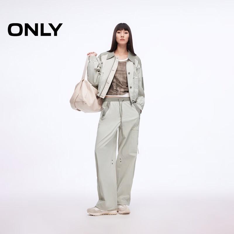 ONLY Women's 2025 Summer Drawstring High-Waist Straight-Leg Pants