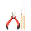 Hair Extension Tool Kit with Silicone Rings Crochet Pulling Hook Portable Hair Styling Kit
