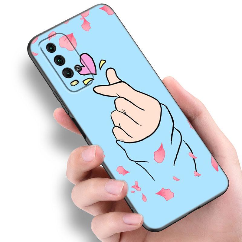 Love On The Finger Kpop Phone Case For Xiaomi Redmi Note 5 6 9T K20 K40 K50 Pro 7A 8A 9A 9C 9i 10A 10C A1 S2 TPU Black Cover