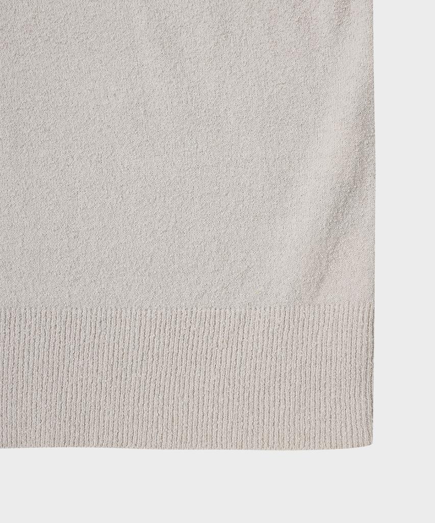 Teildeon Dickie Short Sleeve Boucle Yarn Knit Polo Shirts Light Gray