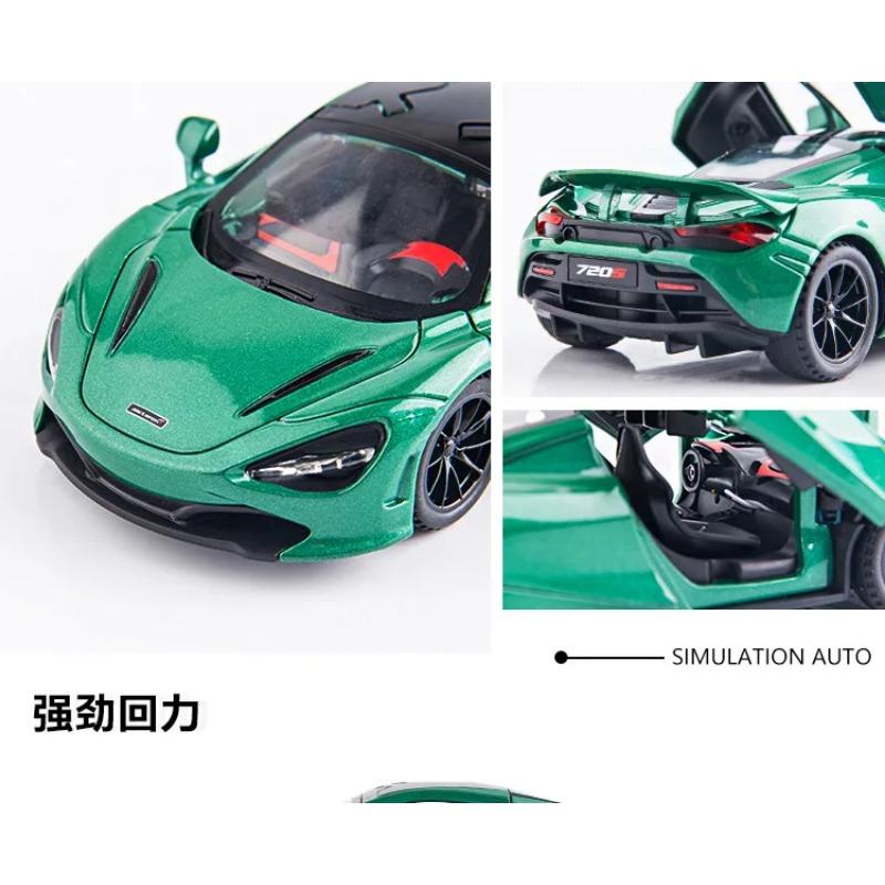 1/32 Scale McLaren 720s Sports Car High Simulation Alloy Metal Diecast Model Car Sound & Light Gifts for Boyfriend Present with Boys