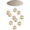 Modern LED Chandelier Glass Ball Dimmable Pendant Lamp for Staircase Living Room Home Decor Suspension Lighting Design Lusters