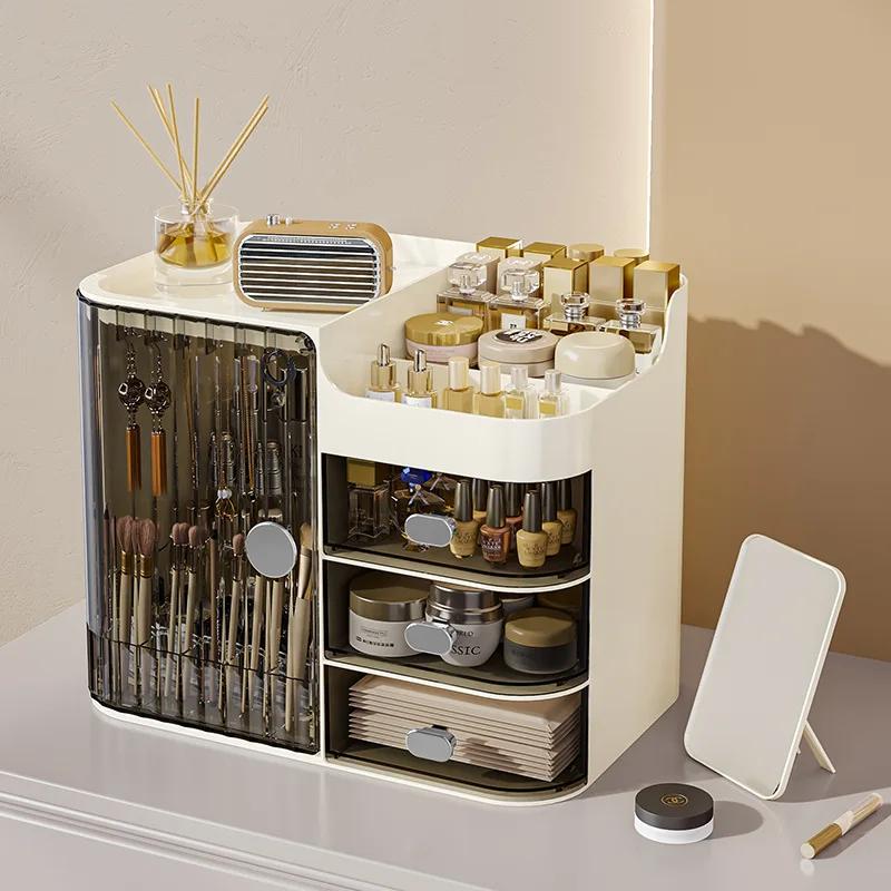 Large Capacity Premium Skincare Makeup Storage Box Dustproof Organizer For Lipstick Facial Mask Household Vanity Storage Rack