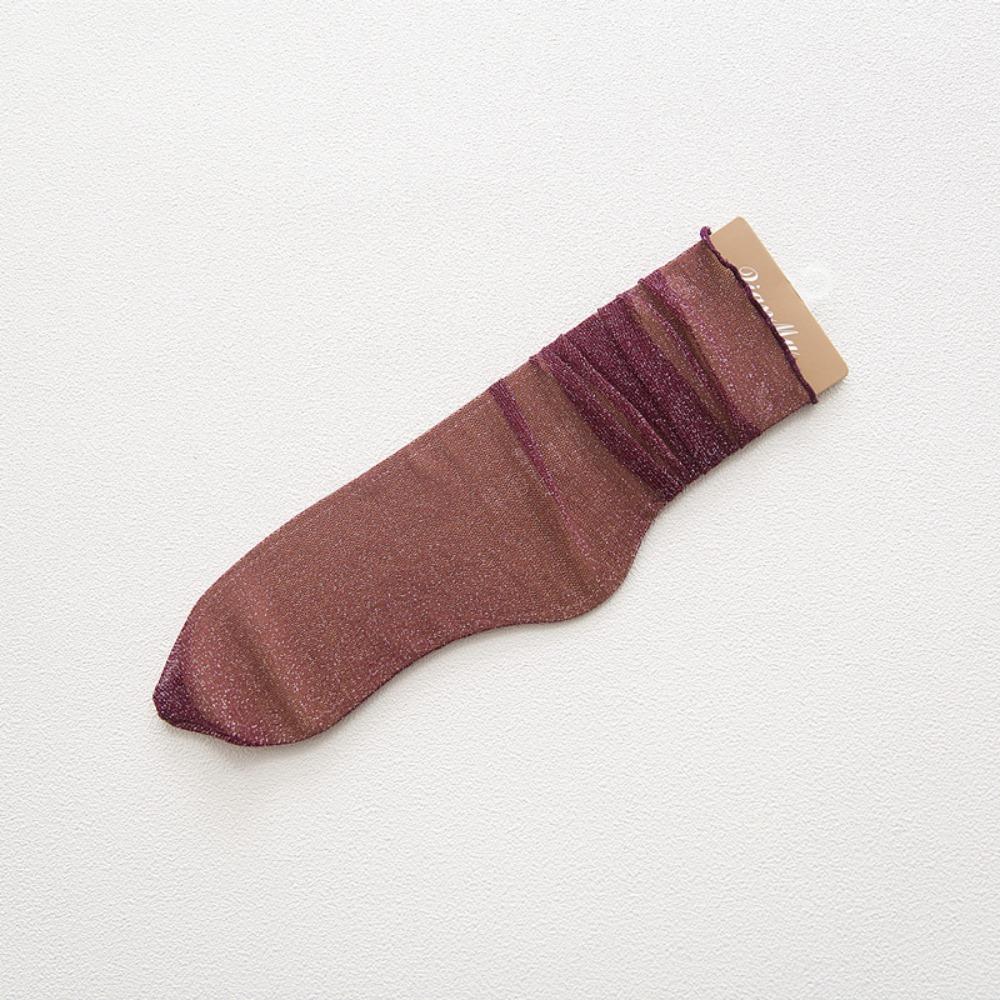 Fashion Transparent Simple Elastic Glitter Silk Hosiery Korean Style Socks Shiny Women Thin Socks
