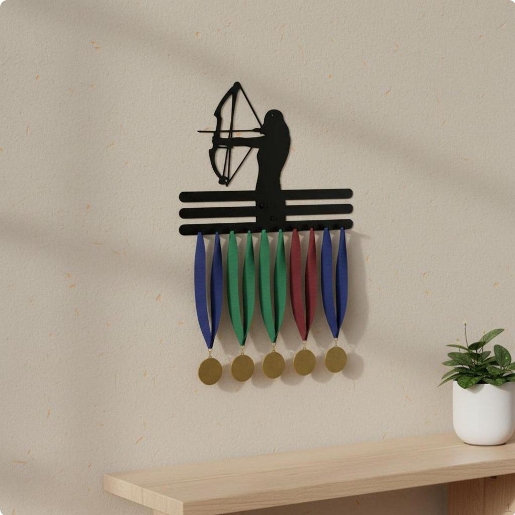 Metal Medal Display Rack Holds Up To 30 Medals Sports Holder High Capacity Wall Mounted Award