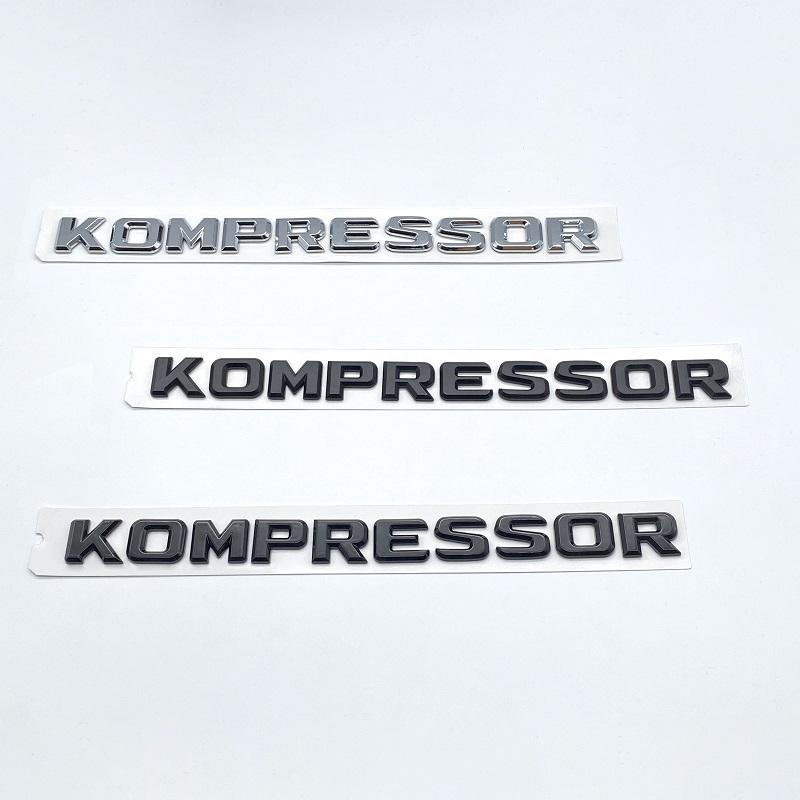 FOR Mercedes Benz Kompressor Emblem Rear Trunk Badge Lettering Chrome Black Logo Stickers CLK SLK SL CLS ML A B C S R Class