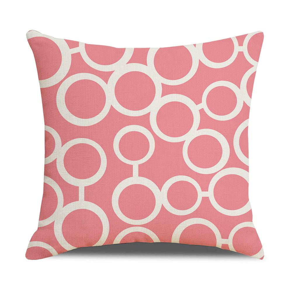 Nordic Geometric Decorative Pillow Sofa Cushion Cover Modern Home Decor Square Pillowcase Peach Skin Pillowcase