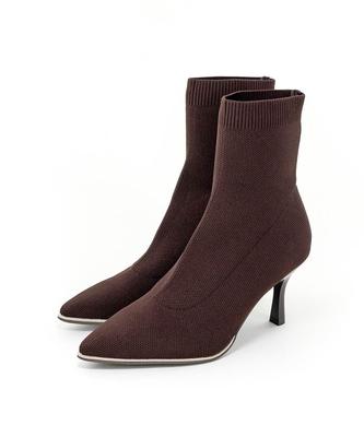Glitter Line Knit Sock Boots DC34071 D.BROWN LL