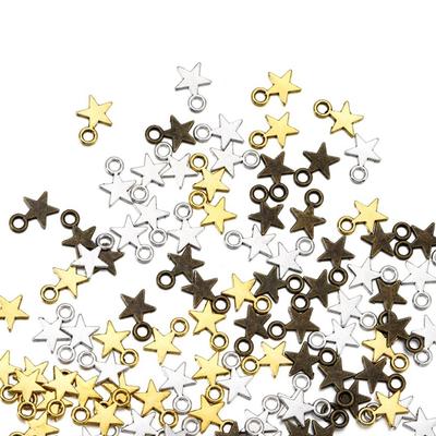 100 sztuk/worek stop wisiorek w kształcie gwiazdy urok wisiorki Handmake łańcuszki dla DIY tworzenia biżuterii ustalenia bransoletka rzemiosło akcesoria