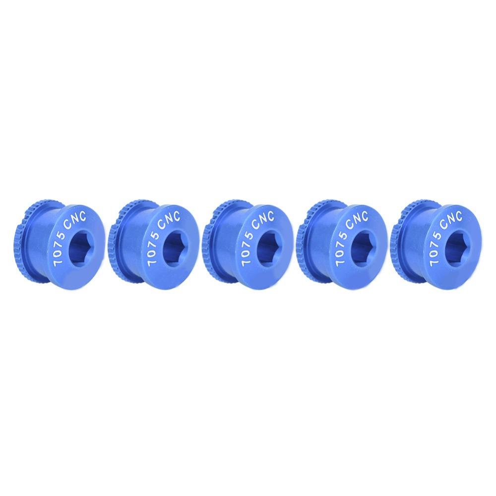 5 Pairs 7075 Aluminum Alloy Chainwheel Screws Single Chainring Easy To Install Bike Crankset Screws Lightweight Bike Crank Bolts синий