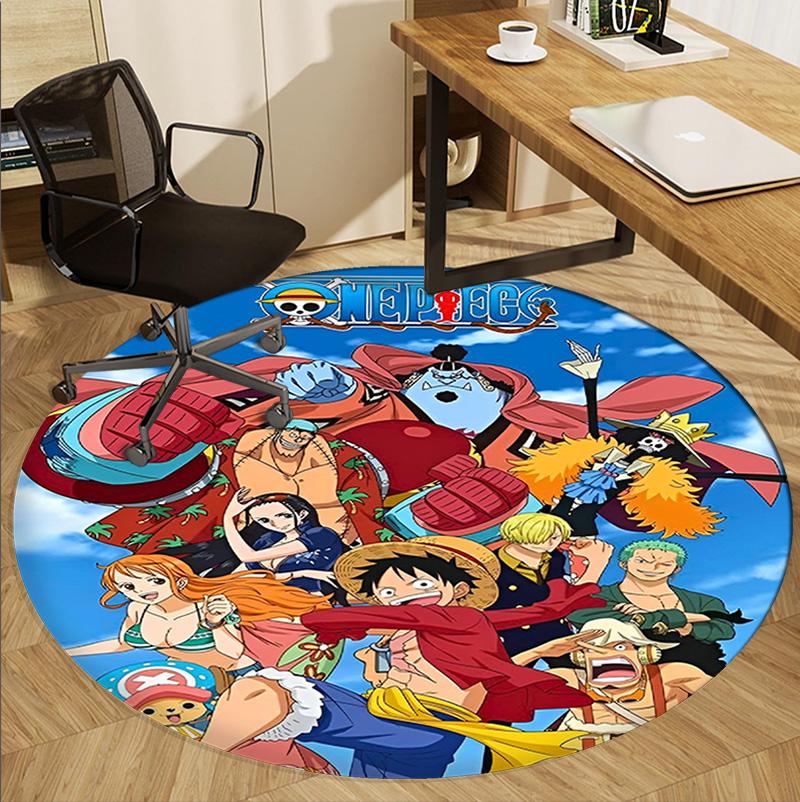 One Piece Pattern Round Rug, Indoor/Outdoor Mat, for Picnic, Gameroom, Bedroom, Office, Living Room, Home Decor Carpet, Birthday Gift