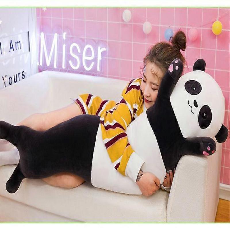Panda Soft Pillow Plush Long Throw Sleeping Pillow Cotton Panda Pillow Cuddly Stuffed Cute Plush Doll Toy Gift