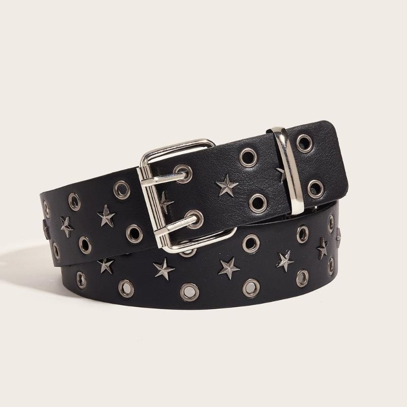 Grommet Waist Belt Punk Star Charm Skinny Chain for Cowboy Grunge Buckle Modern Waistband Waist Chain Studded Belt