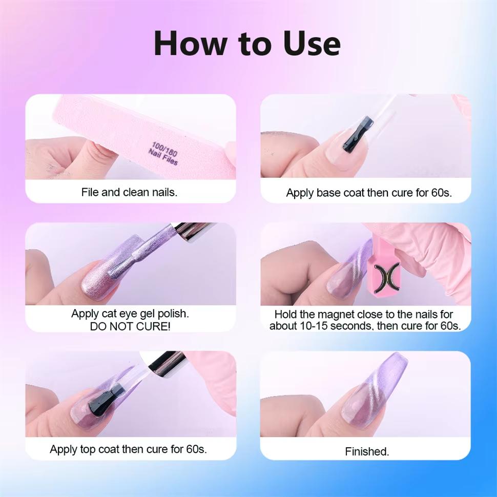 Nail Art Cat Eye Magnet Stick For Cat Eye Gel Effect Creative Ornaments Nail Props Tools Gel Special Velvet 5D Nail DIY Tool