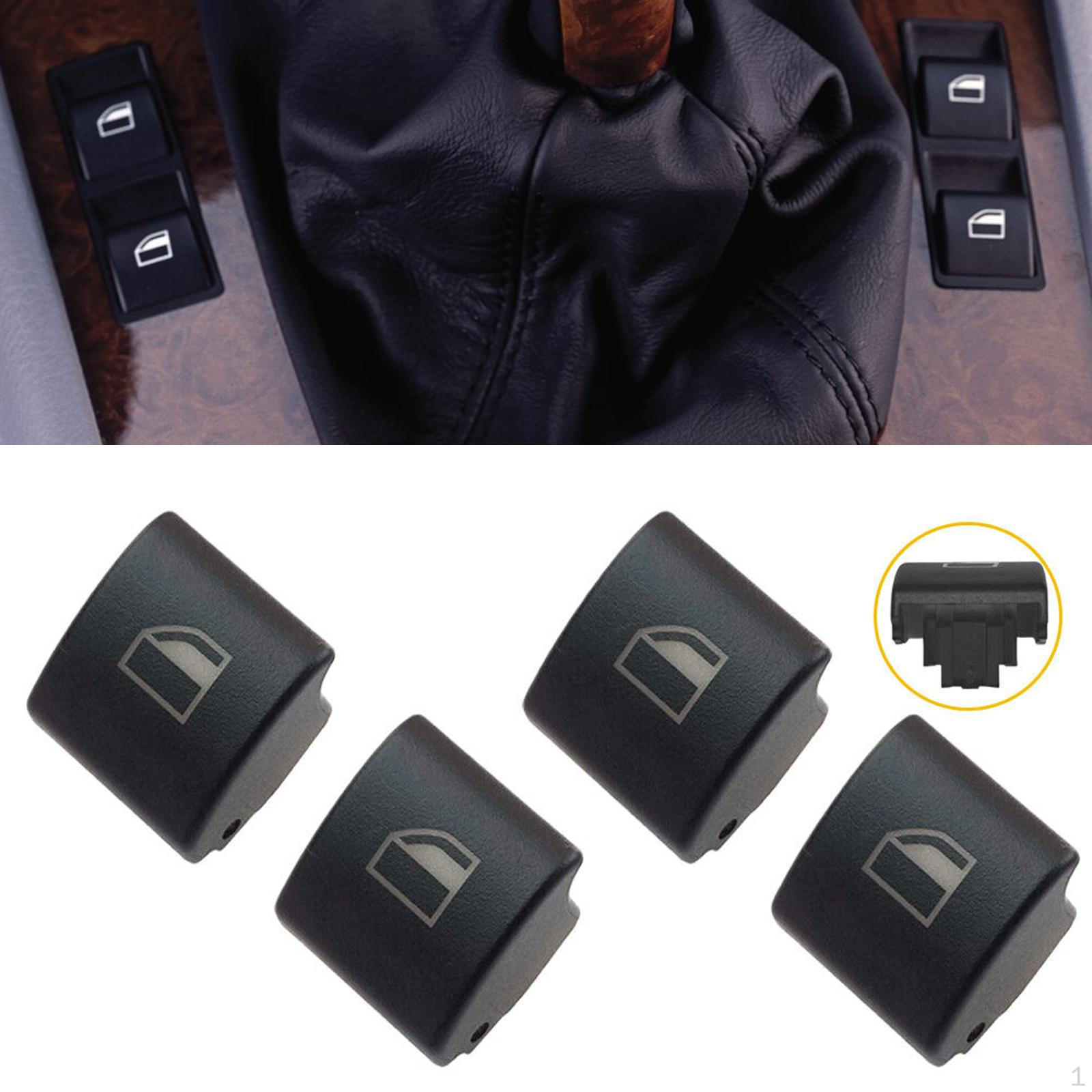 

4 Pieces Power Window Switch Button Cap Lightweight Professional Replacement Accessory Spare Parts