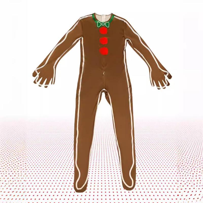 New Children's Costumes Cosplay Christmas Costume Onesie Gingerbread Man