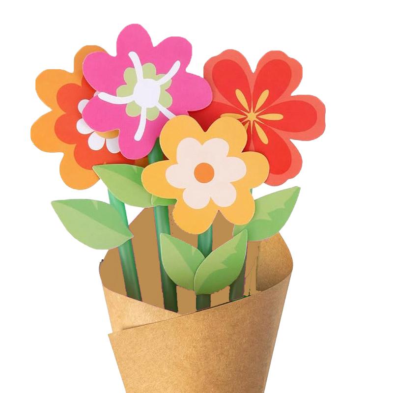 Flower Bouquet Craft Kit 24Pcs Teacher Appreciation Week Mother'S Day Flower Birthday Cards Diy Sister First Greeting Cards