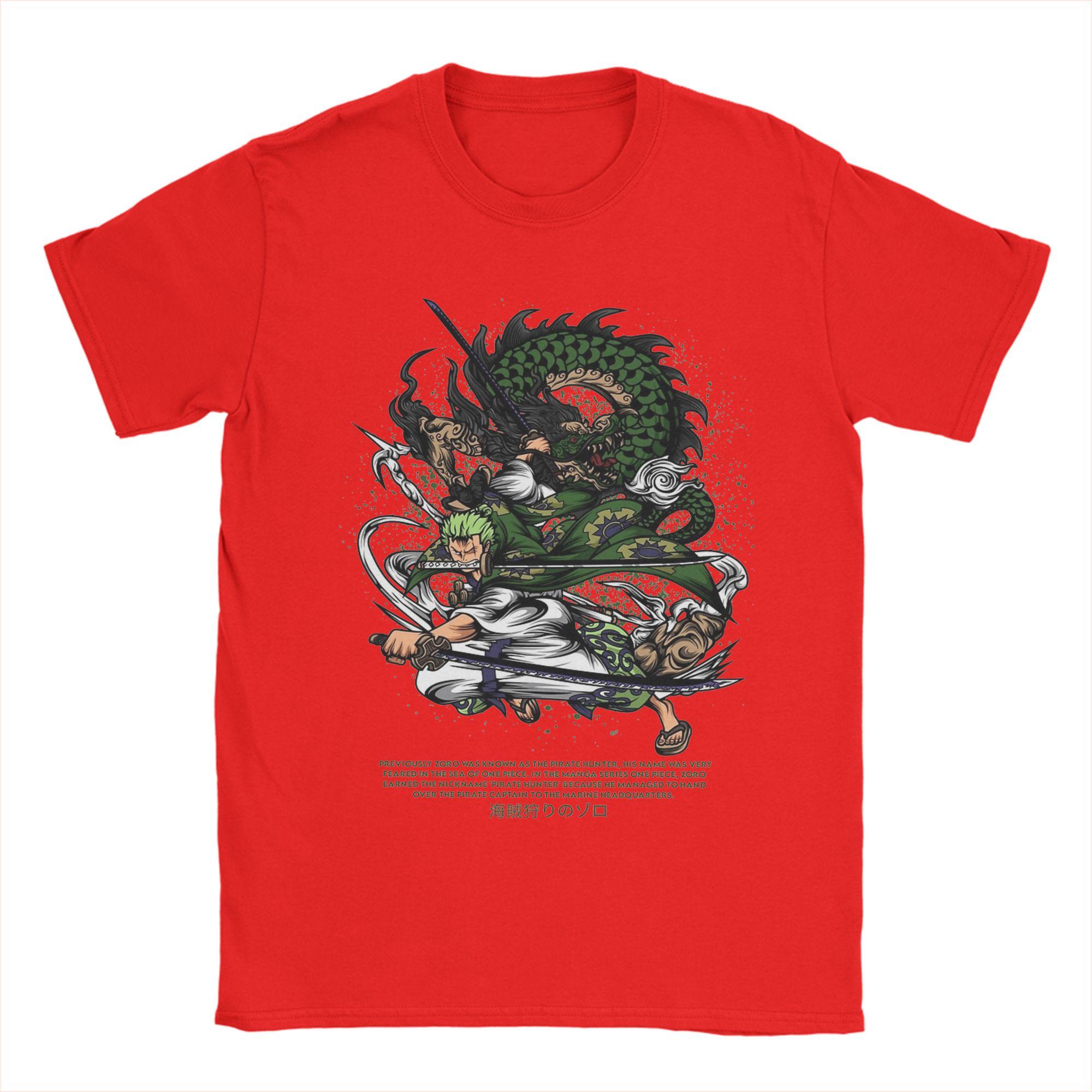 

Roronoa Zoro T Shirt for Men Cotton Cool TShirts Round Collar Ones Pieces Tees Short Sleeve Clothing Plus Size S