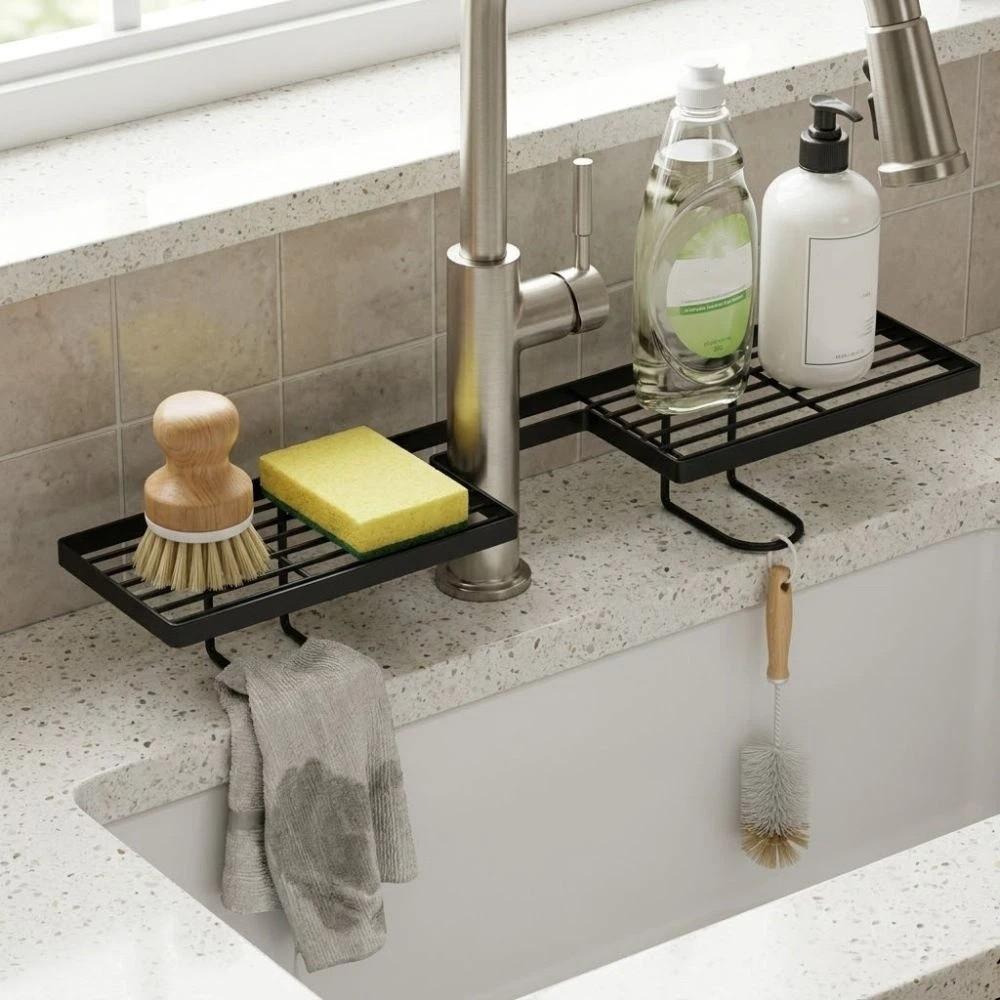 Water Drainage Bathroom Storage Rack Mesh Design Cosmetics Organizer Sink Drying Rack Household