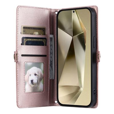 Dla Samsung Galaxy A16 5G/A16 4G Skórzane Etui z Paskiem na Nadgarstek Portfelem Podstawką Pokrowiec na Telefon
