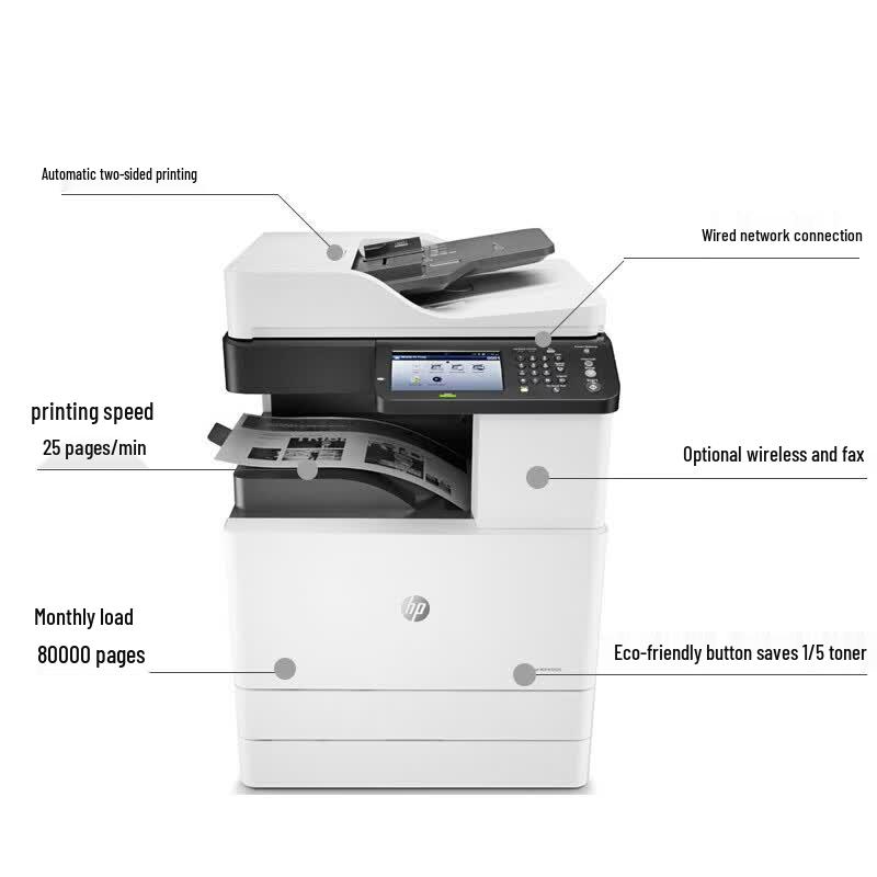 HP 72625dn A3 Black & White Laser Multifunction Printer CN plug (adapter included)