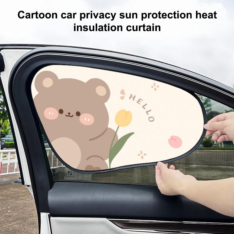 Car Sunshade Cartoon Electrostatic Film UV Protection Sunshade Reusable Adsorption Static Cling for Rear Windows