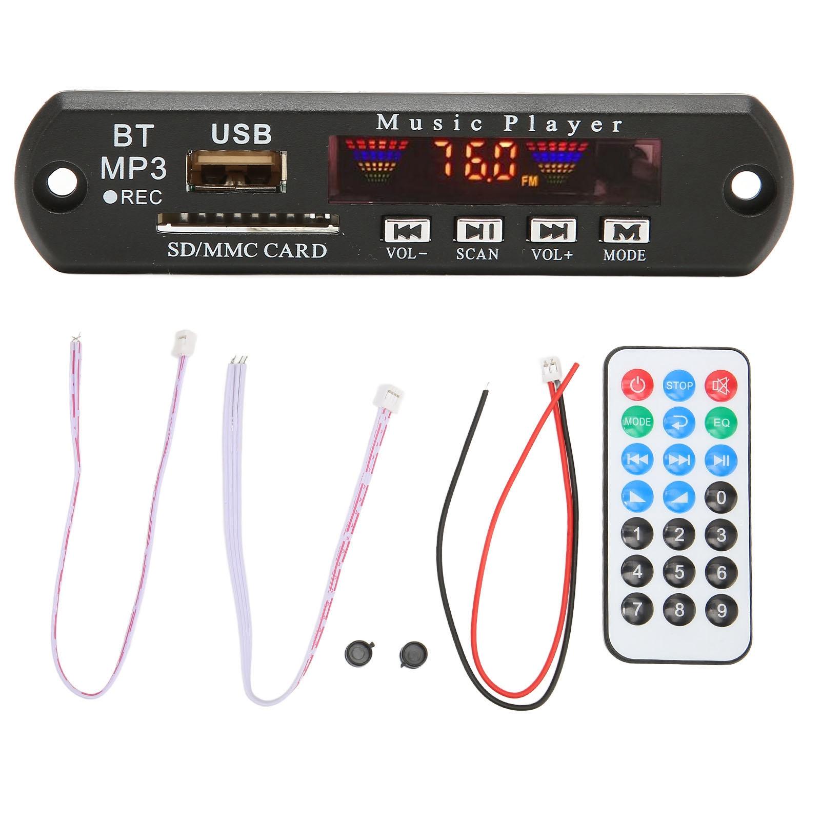 

Bluetooth 5.0 Sound Decoder Board Module Stable DC12V Power Off Memory Lossless Decoder Board