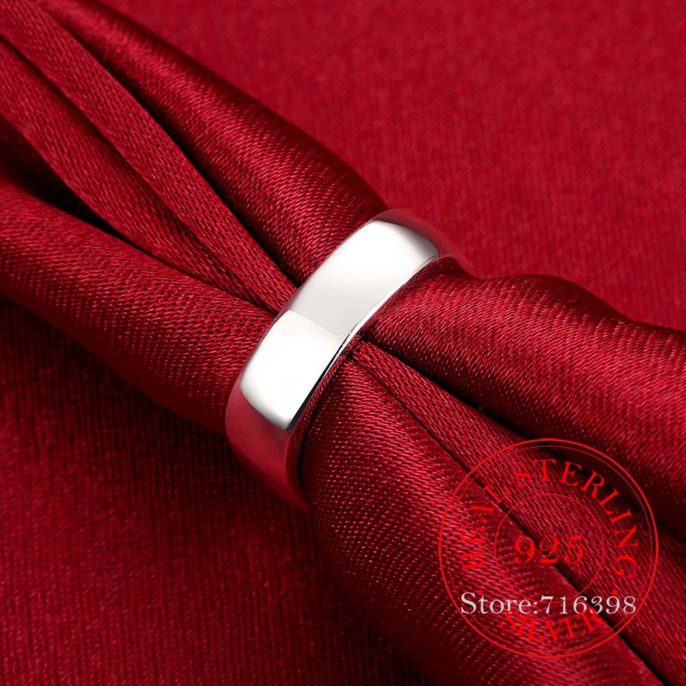 925 Sterling Silver Unique Square Men Rings Men Personality Geometrical Finger Rings For Women Men Wedding Party Jewelry Gifts